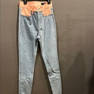 New Rag & Bone pink and Blue Denim Phila Jean